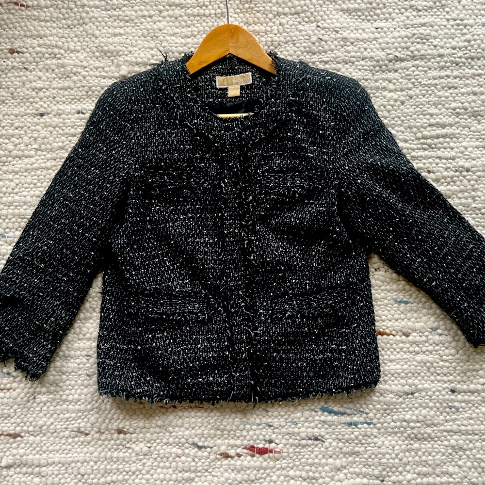Michael Kors Black Tweed Blazer Size 4